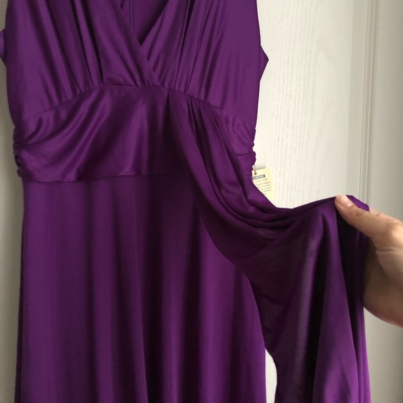 Purple Formal Knee Length Dress - Picture 3 of 10